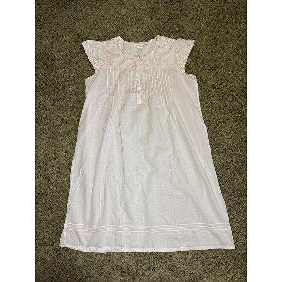 MISS ELAINE Short Cap Sleeve Pink Nightgown Pajama Dress Soft Eyelet Ribbon 2X - Picture 1 of 9